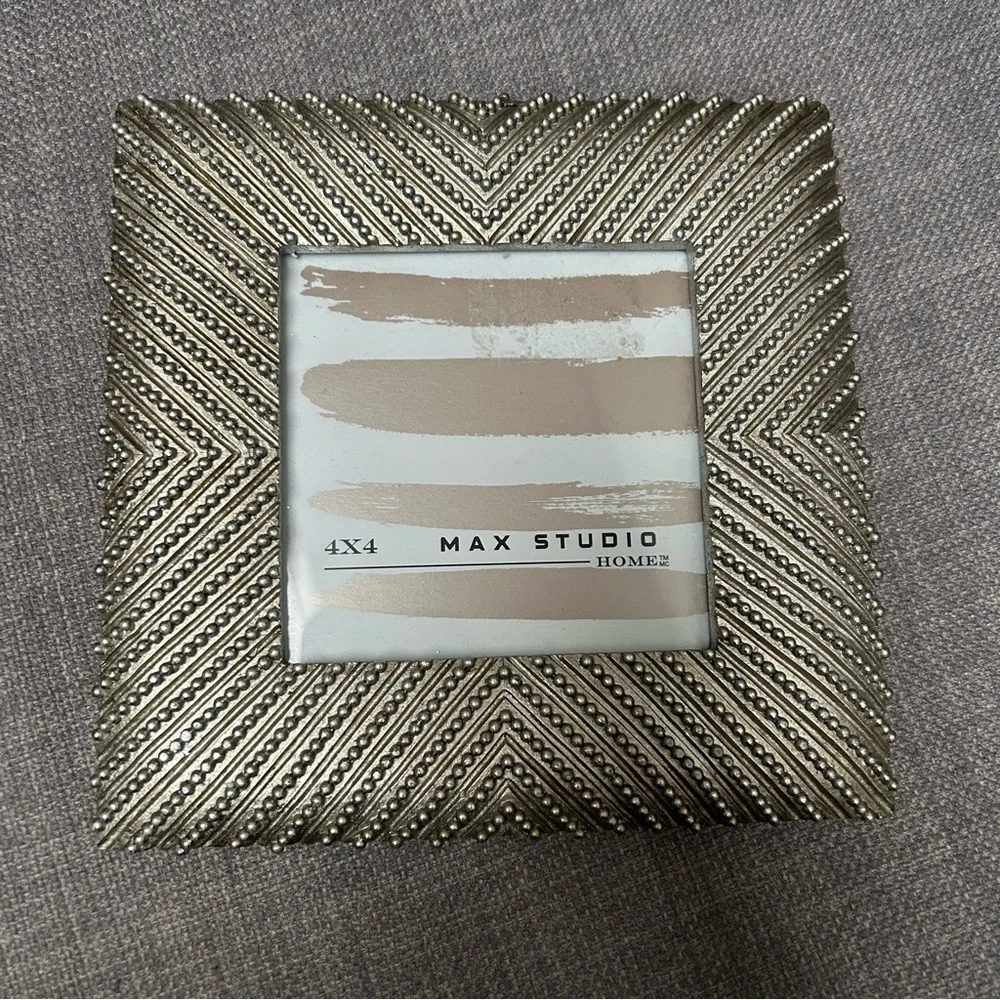 Vtg MAX STUDIO Metallic Textured Geometric Design Picture Frame #10202510